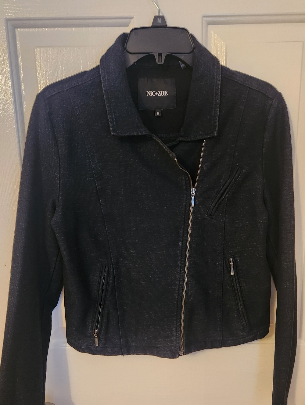 Nic+Zoe Women's Black Asymmetrical Zip Jacket